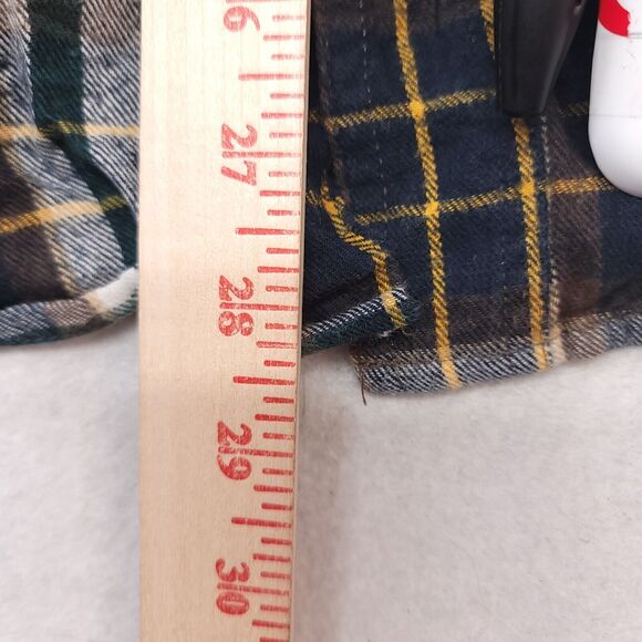 Blue Mountain Tartan Flannel Long Sleeve Button Up Shirt Mens Size L Brown Green - Picture 7 of 10